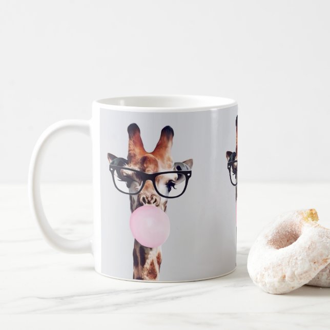 CANECA DE CAFÉ GLASSOS DE VISTO GIRAFFE MASSA DE CAFÉ (Com Donut)