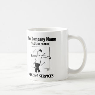 Caneca De Café Glazing Services Glass Cutting Windows Cartoon Mug