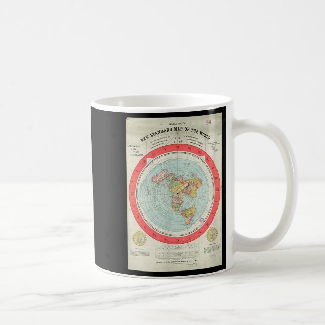 Caneca De Café Gleason's New Standard Map Of The World - Flat Ear (Direita)