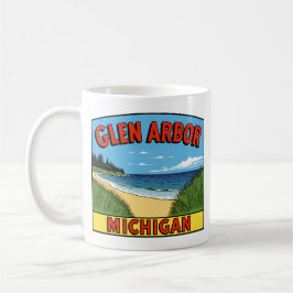 Caneca De Café Glen Arbor Michigan Vintage Sand Dunes