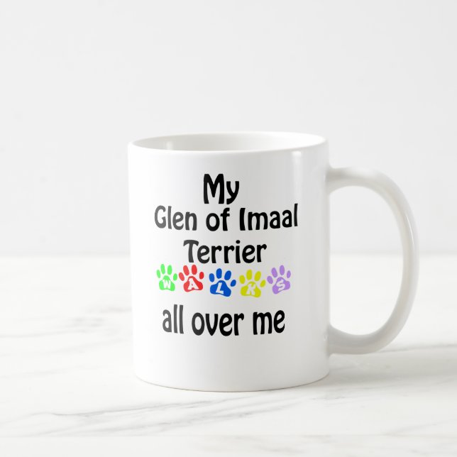 Caneca De Café Glen of Imaal Terrier Walks Design (Direita)
