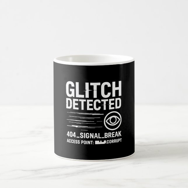Caneca De Café GLITCH DETECTADO - Transmissão de Sinal Corrompida (Centro)