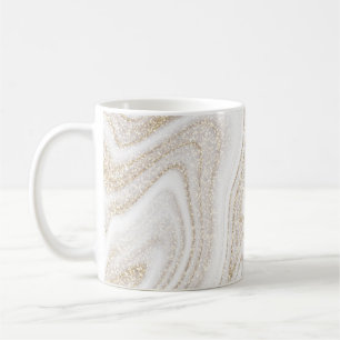 Caneca De Café Glitor de ouro branco moderno