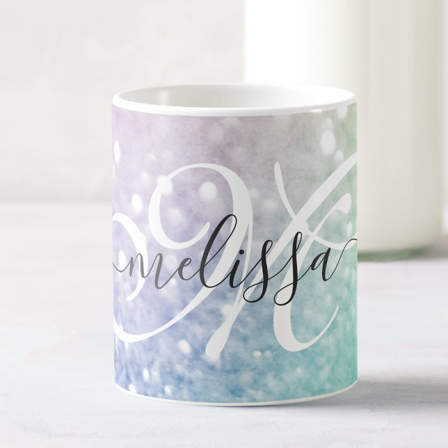 Caneca De Café Glitter Bokeh Glamorous Elegante (Criador carregado)