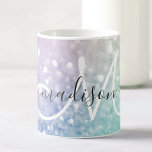 Caneca De Café Glitter Bokeh Glamorous Elegante<br><div class="desc">Personalize facilmente este elegante padrão colorido de brilho com seu nome personalizado e/ou monograma.</div>