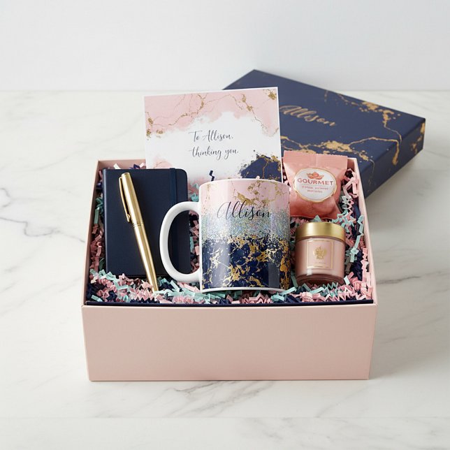 Caneca De Café Glitter e mármore personalizados (Criador carregado)