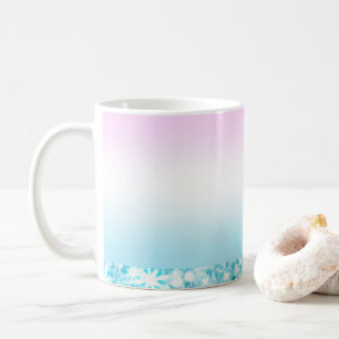 Caneca De Café Glitter gradiente colorido Elegante Moderno Arco-Í