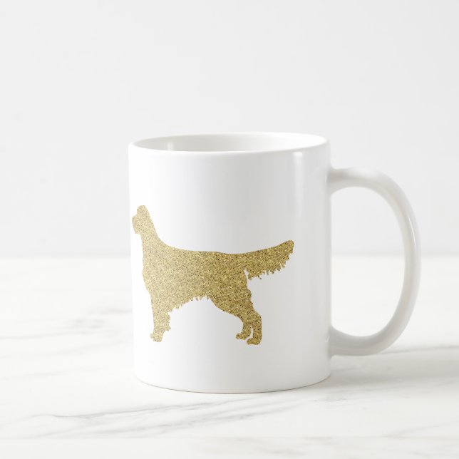 Caneca De Café Glitter Ouro Retriever Mug (Direita)
