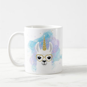 Caneca De Café Glitter Unicorn Llama Mug