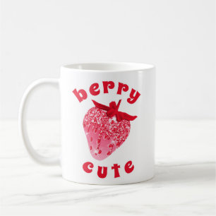 Caneca De Café Glittery Strawberry, Rosa-Rosa, Bonita
