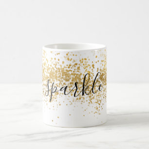 Caneca De Café Glitz Confetti Sparkle Dourada