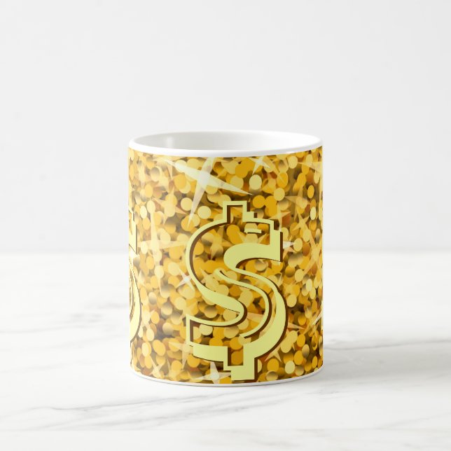 Caneca De Café Glitz "Dourado" dólar $ mug (Centro)
