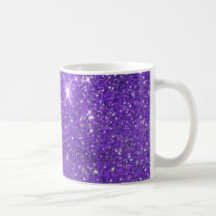 Caneca De Café Glitz Sparkling do brilho do roxo na moda