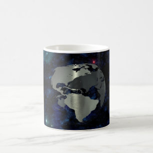 Caneca De Café Globo da terra do metal