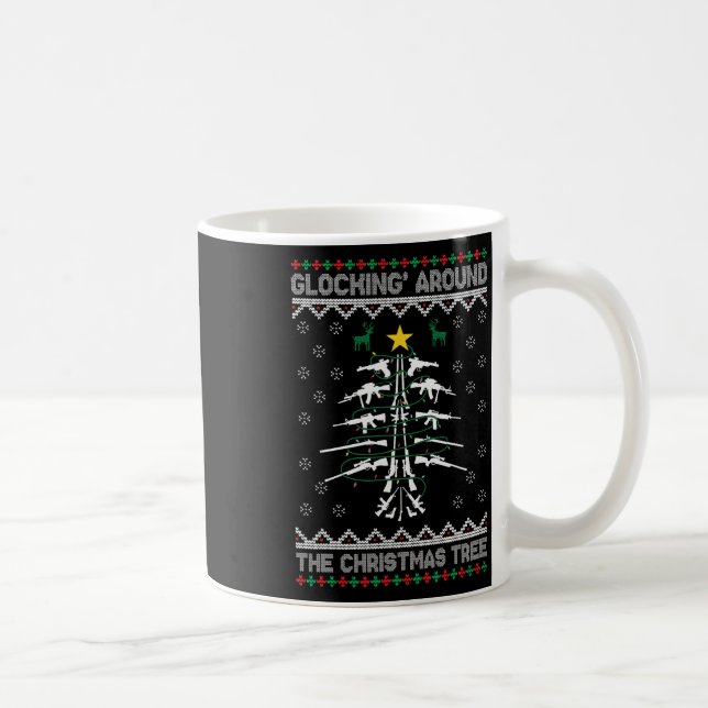 Caneca De Café Glocking em Torno da Árvore de Natal Ugly Christma (Direita)
