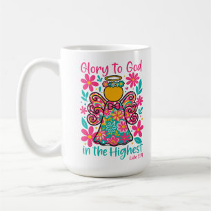 Caneca De Café Glória a Deus no melhor cristão de Natal