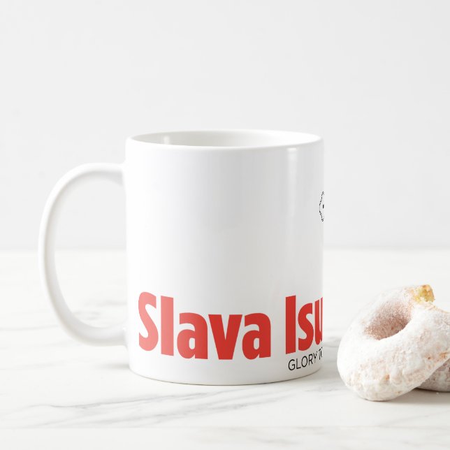 Caneca De Café "Glória a Jesus Cristo" (Com Donut)
