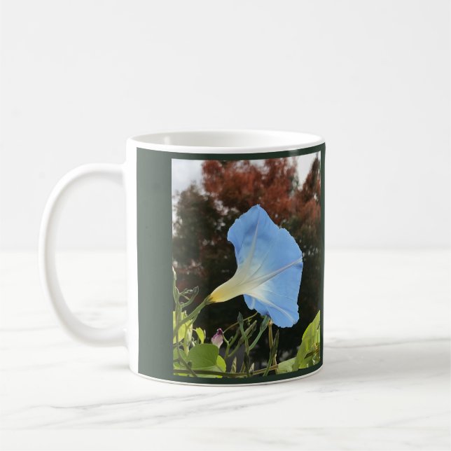 Caneca De Café Glória-da-Manhã Azul de Outono (Esquerda)