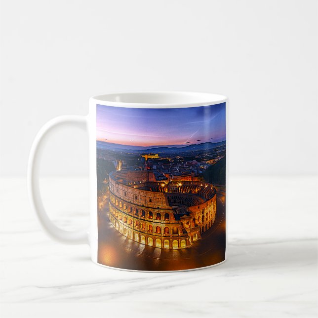 Caneca De Café Glória Dourada do Coliseu Romano (Esquerda)