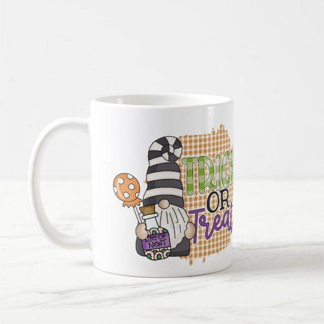 Caneca De Café Gnome de Halloween doce ou travessura (Esquerda)