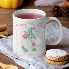 Caneca De Café Gnome Divertido de Bolinhas Natal Feliz