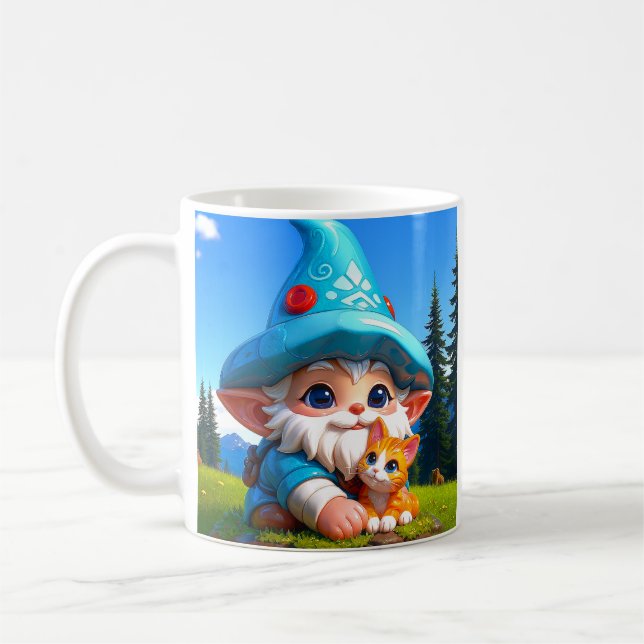 Caneca De Café Gnome Fantástico Gato  (Esquerda)