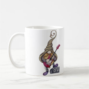Caneca De Café Gnome Musical Tocador de Guitarra Tocando Música d