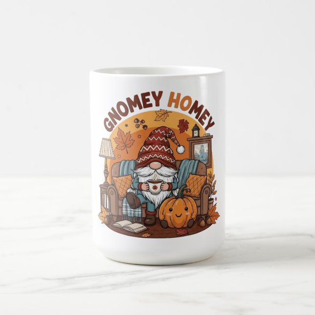 Caneca De Café Gnome no design de abóbora sazonal doméstico (Centro)