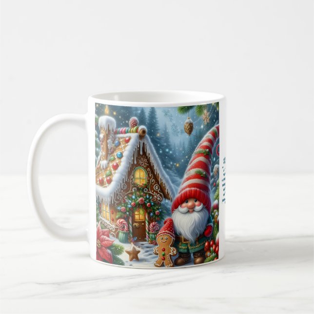 Caneca De Café Gnome para Natal Personalizado (Esquerda)