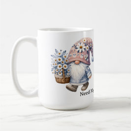 Caneca De Café Gnome Personalizado Flor de Margarida Fofa para Mu