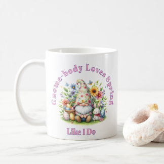 Caneca De Café Gnome Primavera
