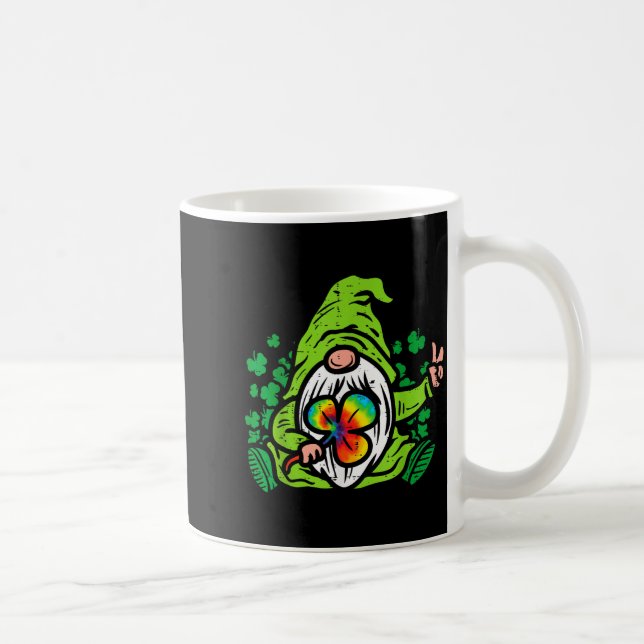 Caneca De Café Gnome Tie Dye Shamrock Clover St Patricks Day Hipe (Direita)