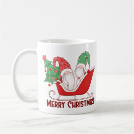 Caneca De Café Gnomes in a Sleigh Merry Christmas