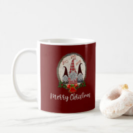Caneca De Café Gnômes Natalinos Alegres Rústicos, Xadrez, Tendênc