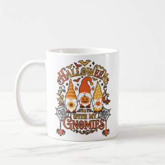 Caneca De Café Gnomies de Halloween Abóbora Teia de Aranha Morceg