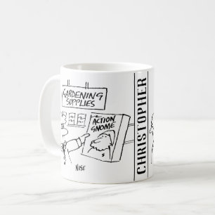 Caneca De Café Gnomo de Ação no Centro de Jardim. Jardineiro