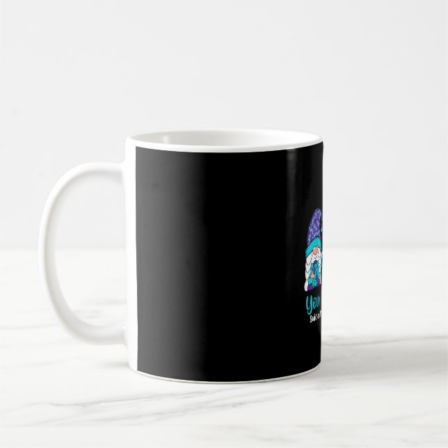 Caneca De Café gnomo de conscientização sobre prevenção sua vida  (Esquerda)
