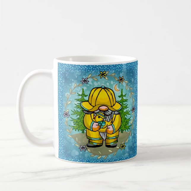 Caneca De Café Gnomo de dia chuvoso (Esquerda)