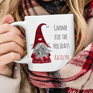 Caneca De Café Gnomo de Natal Personalizado Rústico Fofo Elfo