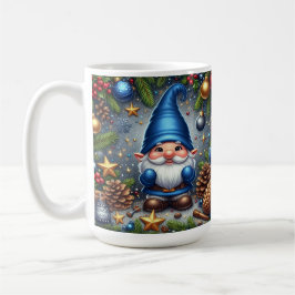 Caneca De Café Gnomo de Natal Rodeado por Decorações Festivas