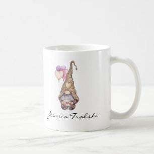Caneca De Café Gnomo do Coração Personalizado