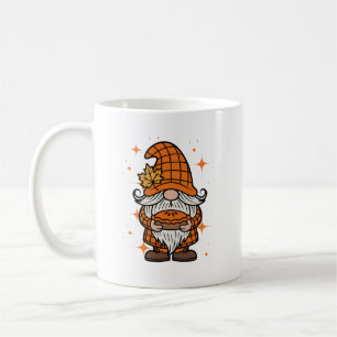 Caneca De Café Gnomo do Dia de Ação de Graças com Torta de Abóbor