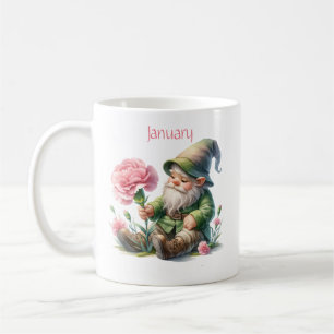 Caneca De Café Gnomo do Jardim do Mês de Nascimento Personalizado