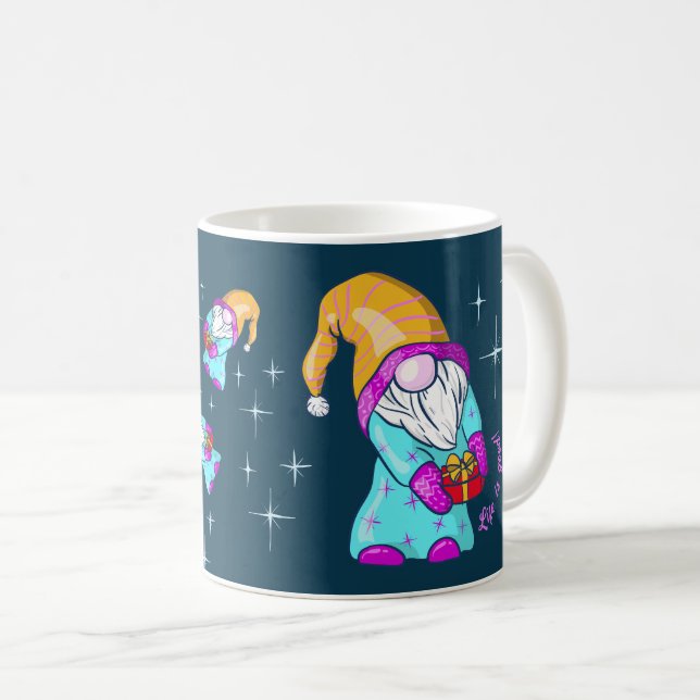 Caneca De Café Gnomo Natal Presente Bolsa Mug presente (Frente Esquerda)