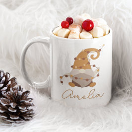 Caneca De Café Gnomo Nórdico Cinto Personalizado Natal