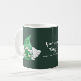 Caneca De Café Gnomo Virgo - Sinal de Astrologia Anjo Seu Nome