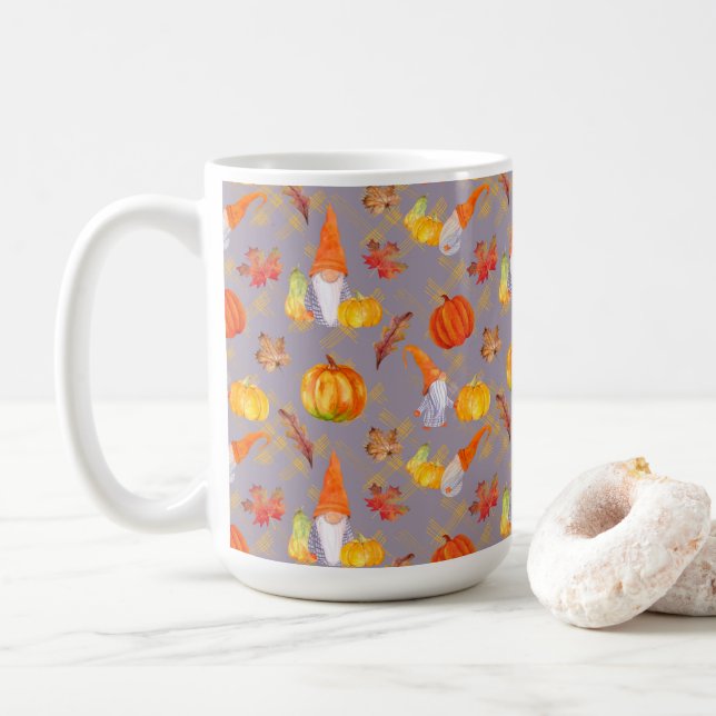 Caneca De Café Gnomos, Bompkins E Folhas De Água Caindo (Com Donut)