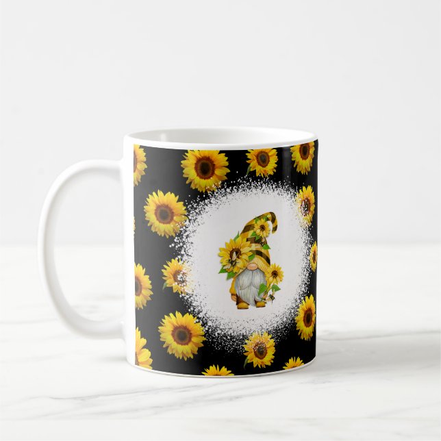 Caneca De Café Gnomos Caprichosos com Girassóis (Esquerda)