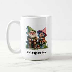 Caneca De Café Gnomos Cheerful Aproveitando uma pausa de café