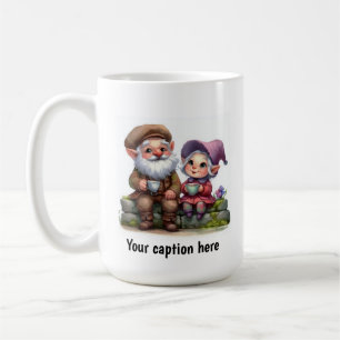 Caneca De Café Gnomos Cheerful Aproveitando uma pausa de café
